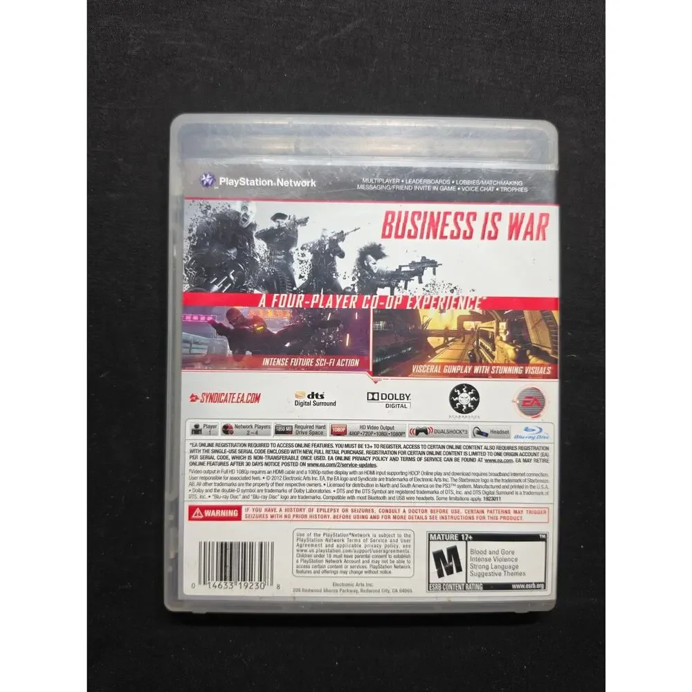Syndicate (Sony PlayStation 3, 2012) Cib Ps3 Tested